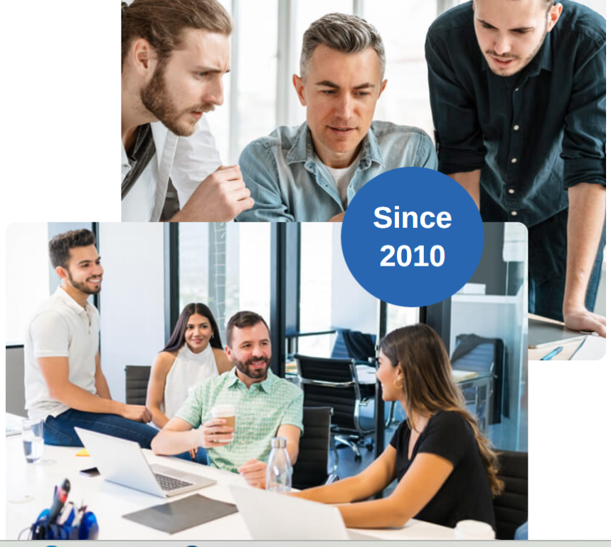 UNICERT team collaborating, with a Since 2010 badge